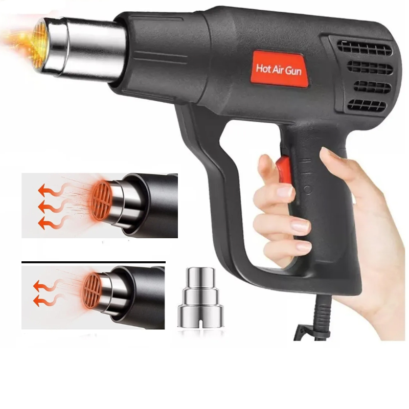 PISTOLA DE CALOR FLUJO AIRE CALIENTE DE 2000W PARA CELULAR PINTURA VIDRIOS - 1