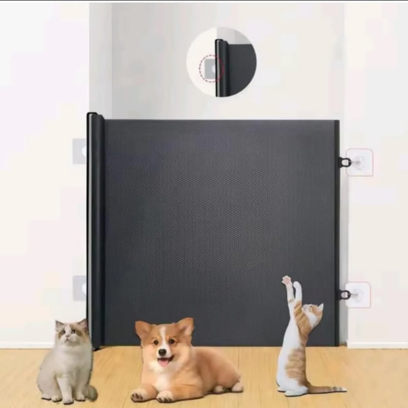 PUERTA DE SEGURIDAD RETRACTIL REJA BEBE NIÑOS MASCOTA INTERIOR EXTERIOR - 2