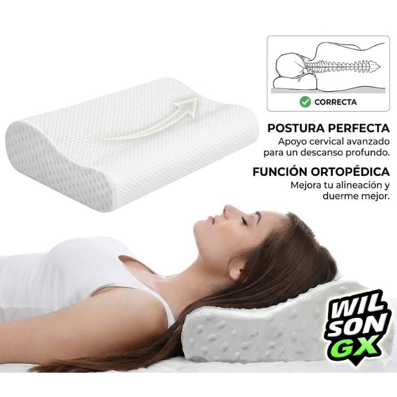 ALMOHADA CERVICAL VISCOELÁSTICA CON MEMORIA ESPUMA ORTOPÉDICA - 4