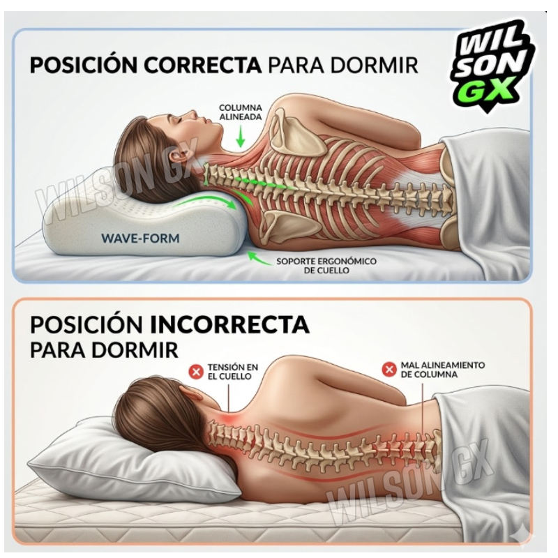 ALMOHADA CERVICAL VISCOELÁSTICA CON MEMORIA ESPUMA ORTOPÉDICA - 5