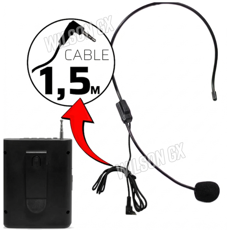AMPLIFICADOR DE VOZ PORTÁTIL VINCHA CORREA BLUETOOTH RECARGABLE USB - 4