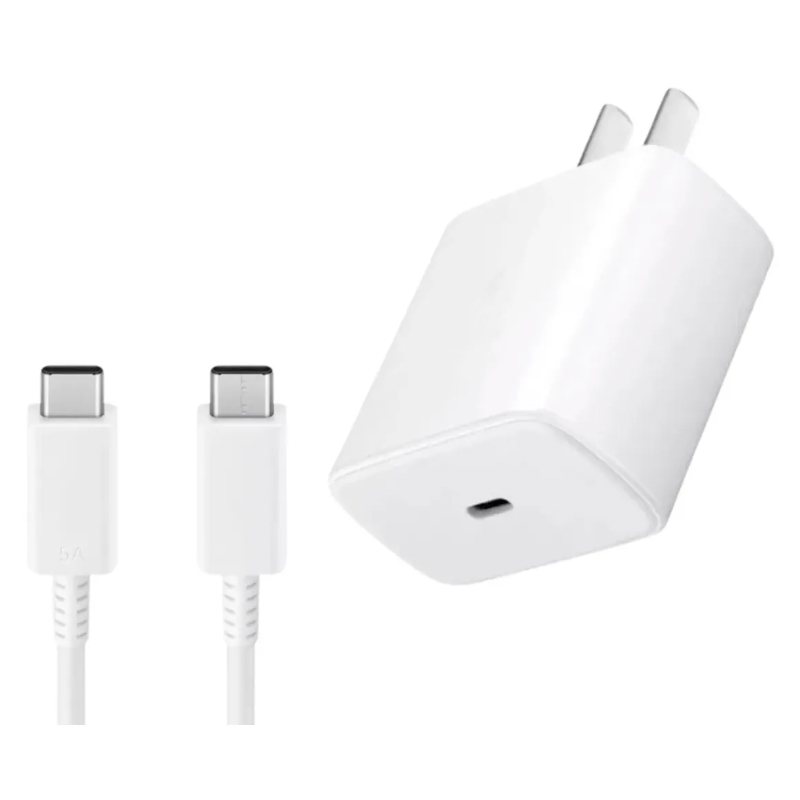 CARGADOR 45W CARGA RAPIDA CON CABLE BLANCO COMPATIBLE SAMSUNG - 5