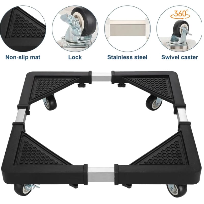 SOPORTE PARA LAVADORA CON RUEDAS BASE AJUSTABLE PARA COCINA REFRIGERADORA - 1