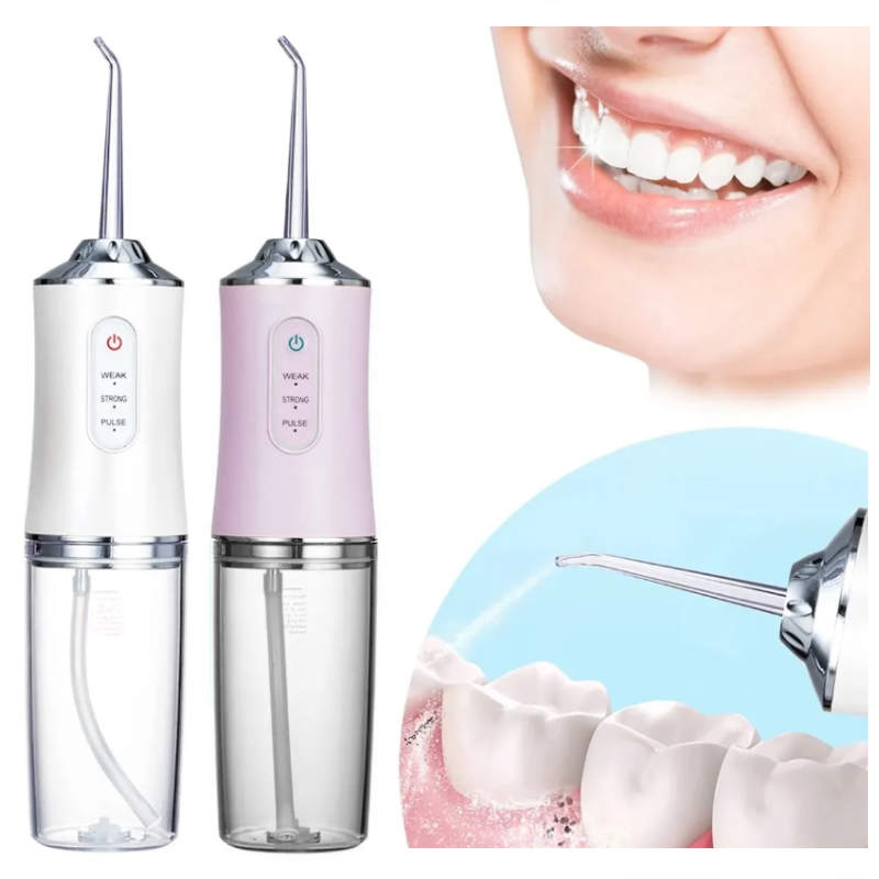 IRRIGADOR BUCAL PORTÁTIL INALÁMBRICO 3 MODOS RECARGABLE USB LIMPIEZA DENTAL - 1