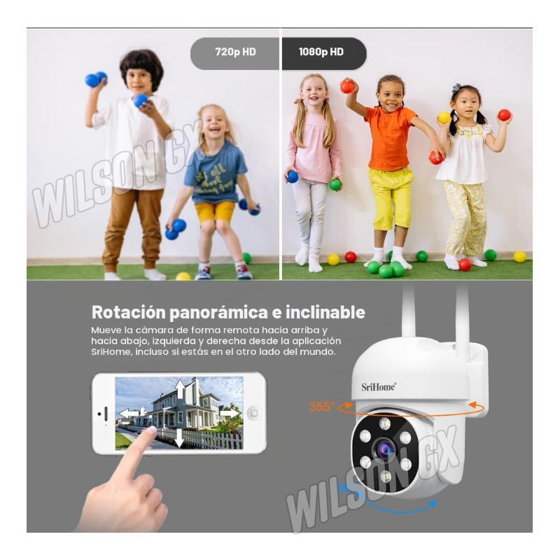 CAMARA DE SEGURIDAD EXTERIOR INTERIOR IP FULL HD VISIÓN NOCTURNA WIFI - 2