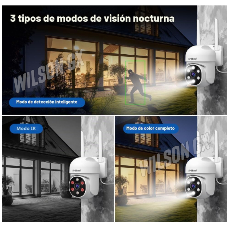 CAMARA DE SEGURIDAD EXTERIOR INTERIOR IP FULL HD VISIÓN NOCTURNA WIFI - 3