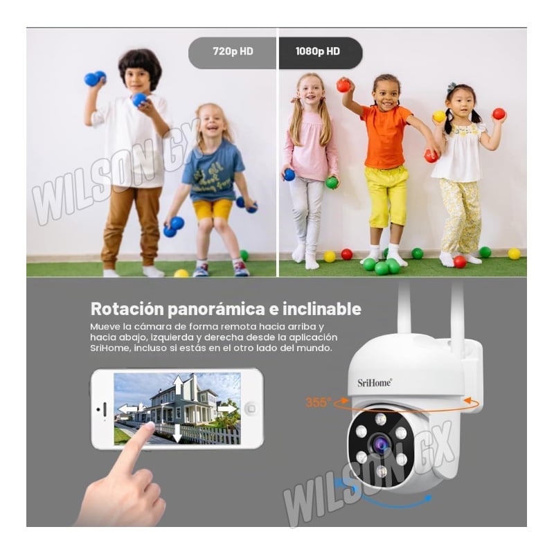 KIT 2 CAMARAS DE SEGURIDAD EXTERIOR INTERIOR IP FULL HD VISIÓN NOCTURNA WIFI - 3