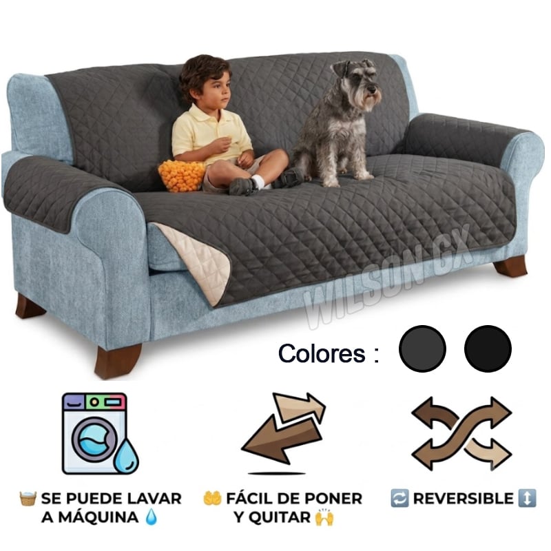 COBERTOR PROTECTOR FUNDA DE SOFÁ MUEBLE ASIENTO REVERSIBLE PARA MASCOTAS NIÑO - 1