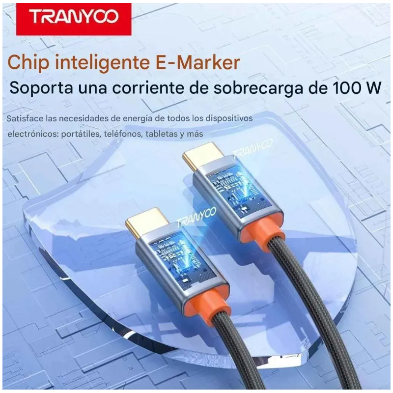CABLE PREMIUM 4 EN 1 USB Y USB C A 2 USB TIPO C CARGA RÁPIDA 100W - 4