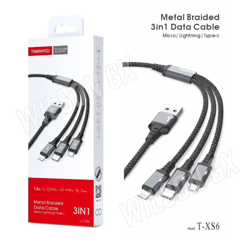 CABLE 3 EN 1 CARGA RÁPIDA USB A TIPO C LIGHTN MICRO USB CELULAR TABLET AUTO - 4