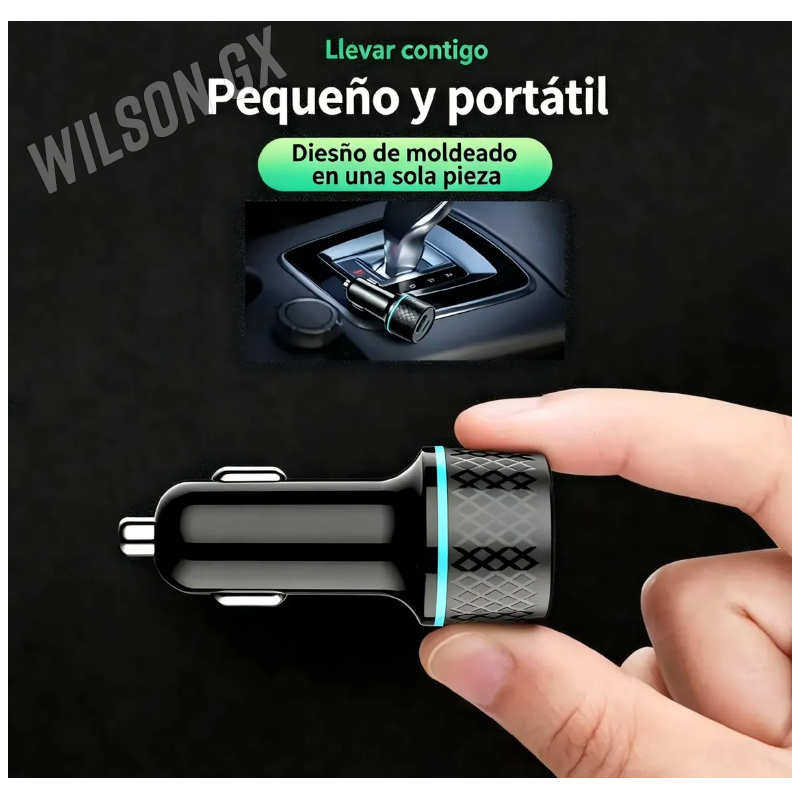 CARGADOR PARA AUTO 2 PUERTO USB Y TIPO C CARRO 48W - 4
