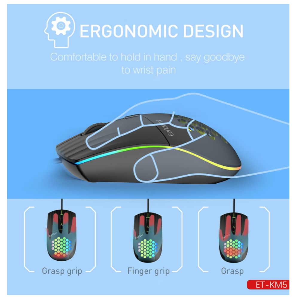 MOUSE GAMER INALÁMBRICO BLUETOOTH RECARGABLE LED RGB DPI 3200 - 4