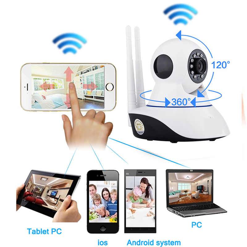 CÁMARA IP HD 3 ANTENAS WIFI 360 SENSOR MOVIMIENTO MICROFONO - 2