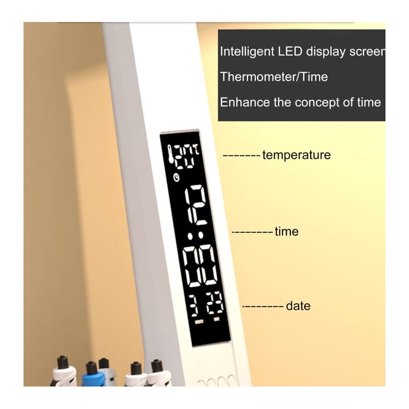 LÁMPARA LED TÁCTIL PLEGABLE RECARGABLE POR USB 3 TONOS LUZ RELOJ - 2
