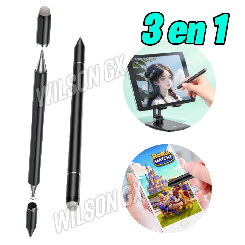 LAPIZ PARA TABLET SMARTPHONE LAPICERO ANDROID IPAD STYLUS 3 EN 1 - 1
