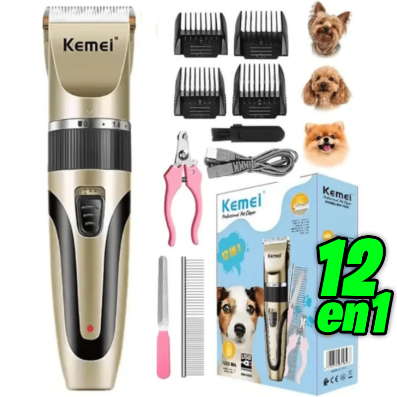 KIT DE CORTE PROFESIONAL PARA MASCOTAS 12 EN 1 MAQUINA PELO PERRO - 1