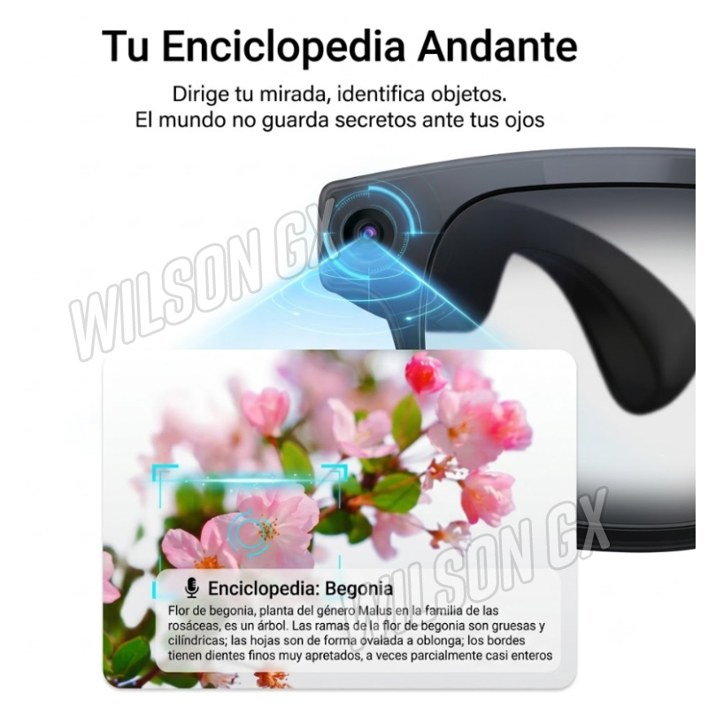LENTES SMART CON IA TIEMPO REAL 8MP CÁMARA ESPÍA TRADUCTOR LLAMADAS AUDIO - 4