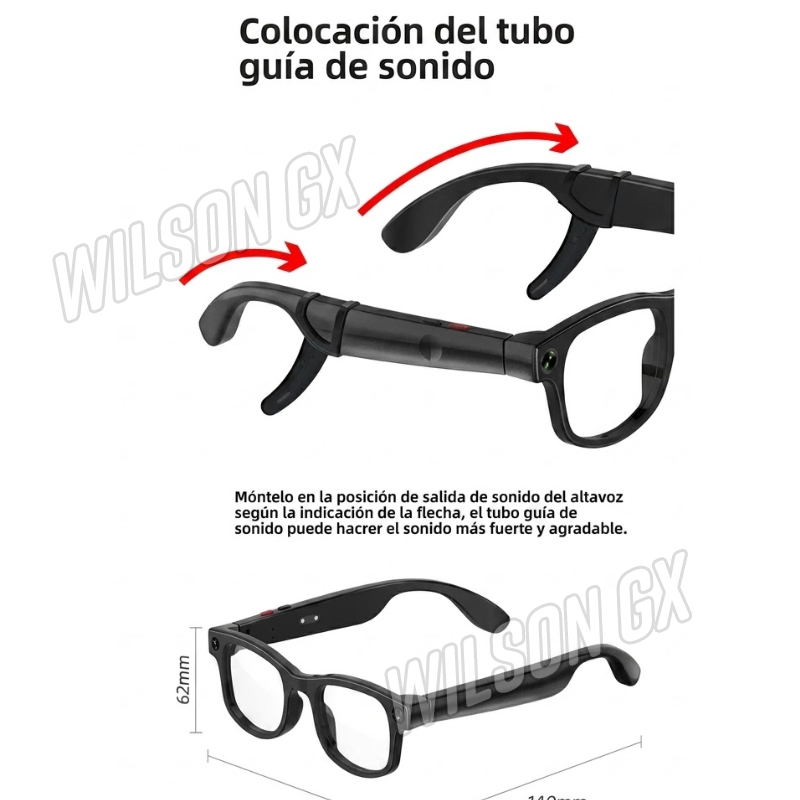 LENTES SMART CON IA TIEMPO REAL 8MP CÁMARA ESPÍA TRADUCTOR LLAMADAS AUDIO - 8