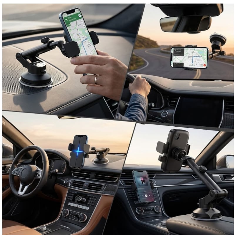SOPORTE PARA CELULAR DE AUTO CON SUCCIÓN Y ROTACIÓN 360 - 2