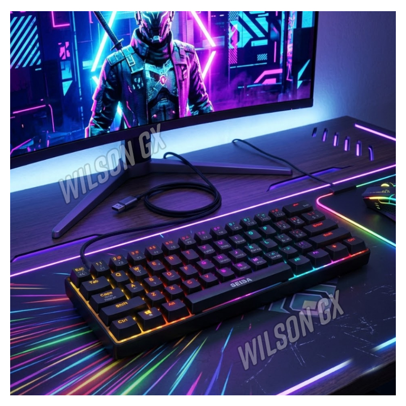 MINI TECLADO MECÁNICO CON LUZ RGB RETROILUMINADO CABLE USB-C - 2