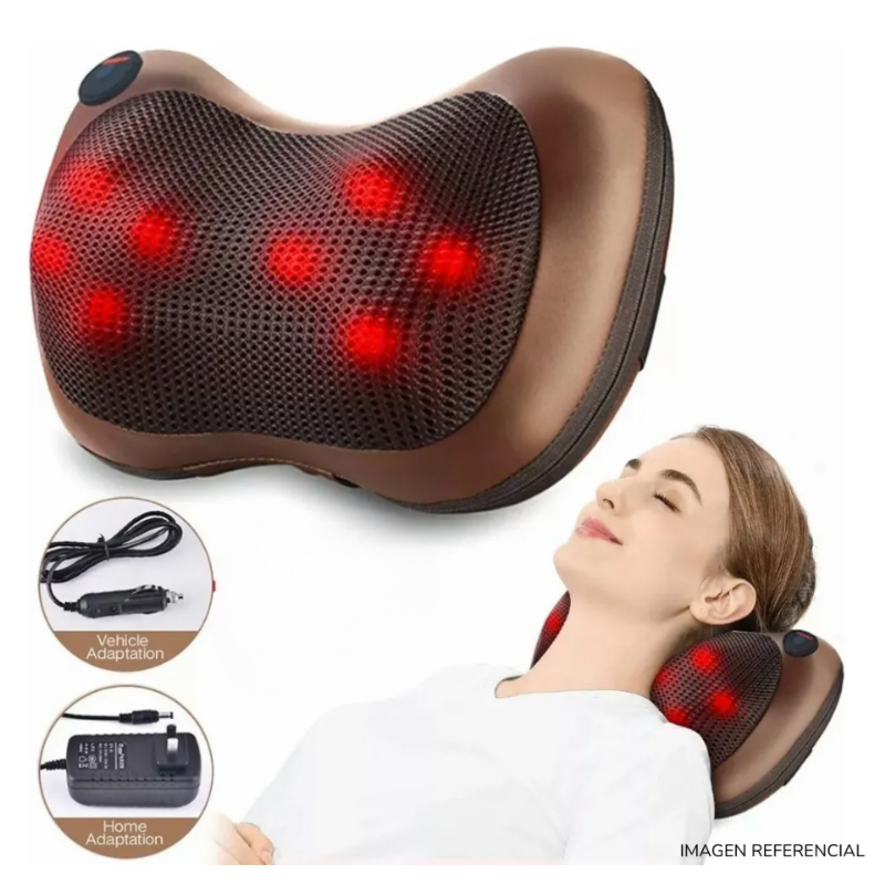 ALMOHADA MASAJEADOR CUELLO CERVICAL CORPORAL SHIATSU PARA HOGAR O AUTO - 4