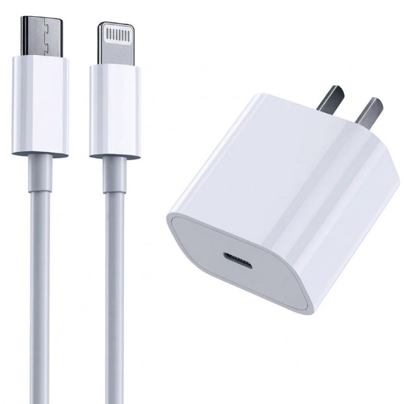 CARGADOR 20W LIGHTNING A TIPO C PARA IPHONE 12-14 PRO MAX CARGA RÁPIDA COMPATIBLE - 1