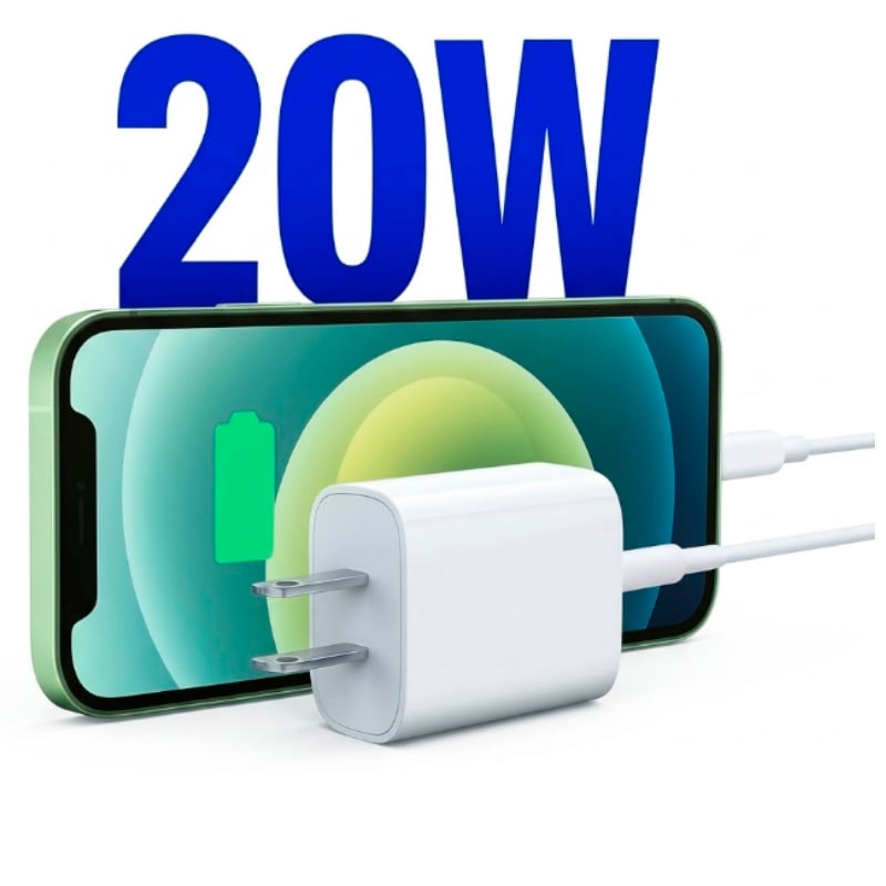 CARGADOR 20W LIGHTNING A TIPO C PARA IPHONE 12-14 PRO MAX CARGA RÁPIDA COMPATIBLE - 2