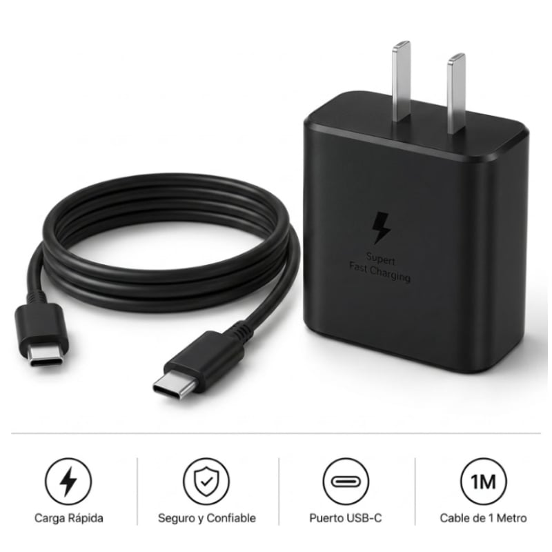 CARGADOR RÁPIDO USB-C 45W ADAPTADOR DE CARGA PARA CELULARES Y DISPOSITIVOS USB-C - 1