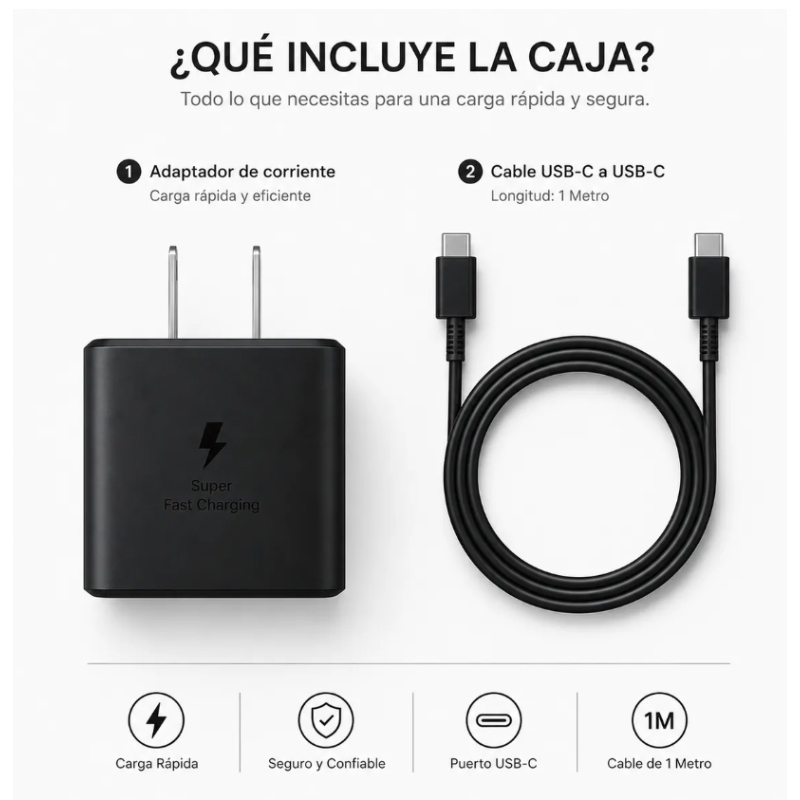 CARGADOR RÁPIDO USB-C 45W ADAPTADOR DE CARGA PARA CELULARES Y DISPOSITIVOS USB-C - 3