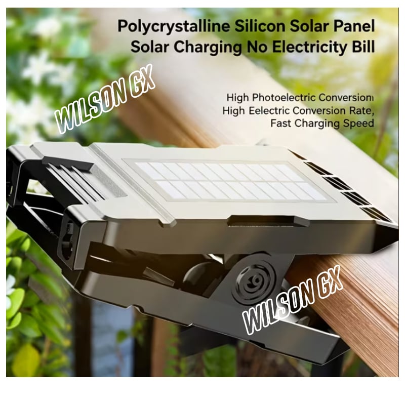 KIT 2 FOCO SOLAR CLIP LÁMPARA GANCHO PORTATIL LED LUZ SENSOR MOVIMIENTO - 2
