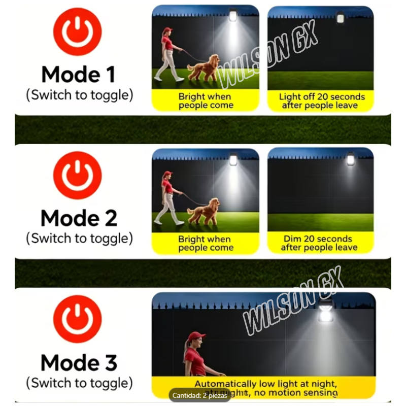 KIT 2 FOCO SOLAR CLIP LÁMPARA GANCHO PORTATIL LED LUZ SENSOR MOVIMIENTO - 5