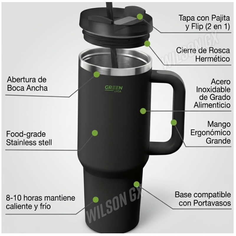TERMO ACERO INOXIDABLE TOMATODO VASO TÉRMICO  1200ML 1.20 LT - 3