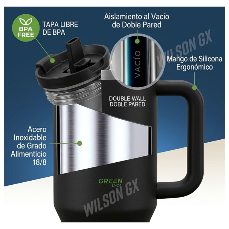 TERMO ACERO INOXIDABLE TOMATODO VASO TÉRMICO  1200ML 1.20 LT - 4