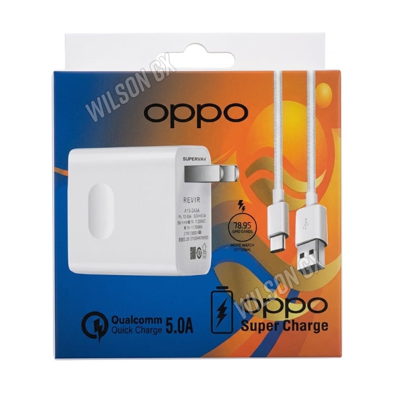 CARGADOR COMPATIBLE OPPO 80W SUPERVOOC CARGA RAPIDA RENO16 A58 A78 - 4
