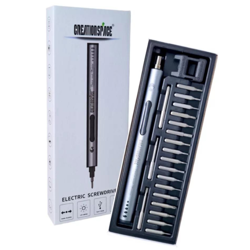 DESTORNILLADOR ELÉCTRICO PROFESIONAL CON MAGNETIZADOR Y LUZ LED SET 21 PZ USB - 6