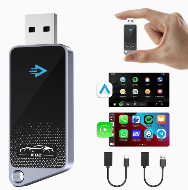 ADAPTADOR INALÁMBRICO CARPLAY ANDROID COMPATIBLE AUTO WIFI USB PLUG AND PLAY AUTO - 1