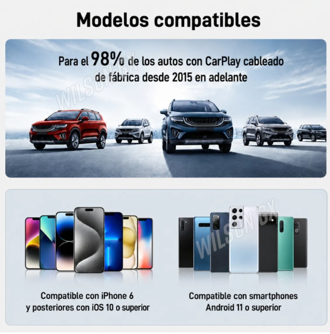 ADAPTADOR INALÁMBRICO CARPLAY ANDROID COMPATIBLE AUTO WIFI USB PLUG AND PLAY AUTO - 6