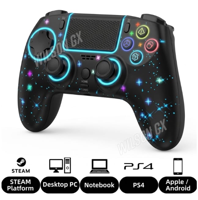MANDO PARA PLAY 4 JOYSTICK INALAMBRICO CONTROL PS4 CON LUZ LED VIBRACION COMPATIBLE DUAL SHOCK - 1