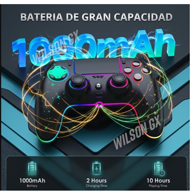 MANDO PARA PLAY 4 JOYSTICK INALAMBRICO CONTROL PS4 CON LUZ LED VIBRACION COMPATIBLE DUAL SHOCK - 4