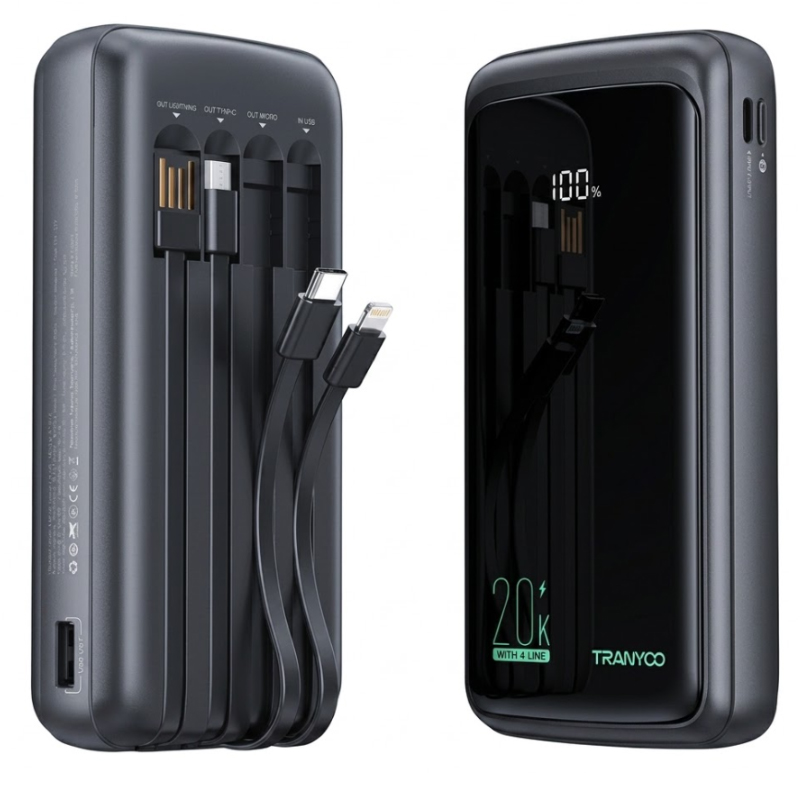 POWER BANK 4 EN 1 V8 TIPO C LIGHTNING USB COMPATIBLE CARGA RÁPIDA - 1