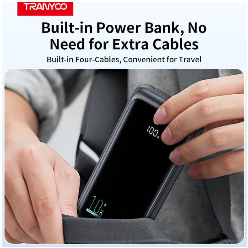 POWER BANK 4 EN 1 V8 TIPO C LIGHTNING USB COMPATIBLE CARGA RÁPIDA - 5
