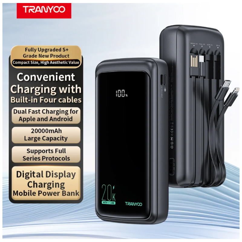 POWER BANK 4 EN 1 V8 TIPO C LIGHTNING USB COMPATIBLE CARGA RÁPIDA - 6