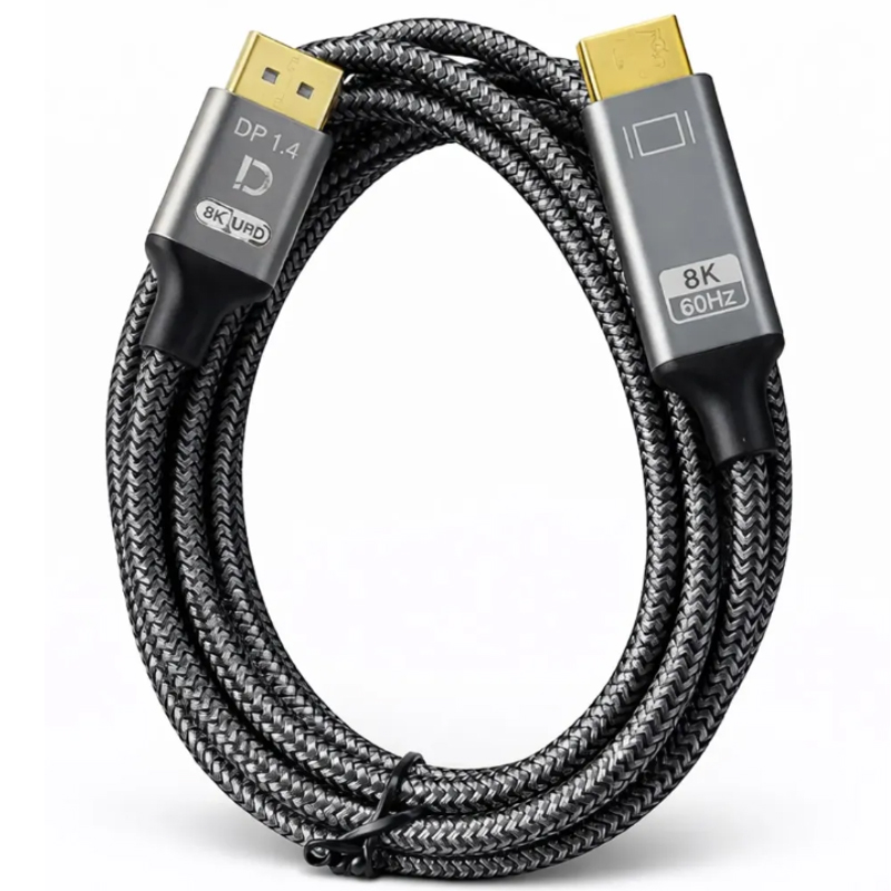 CABLE DISPLAYPORT A HDMI 2.1 8K 60HZ / 4K 120HZ 2 METROS TRENZADO - 1