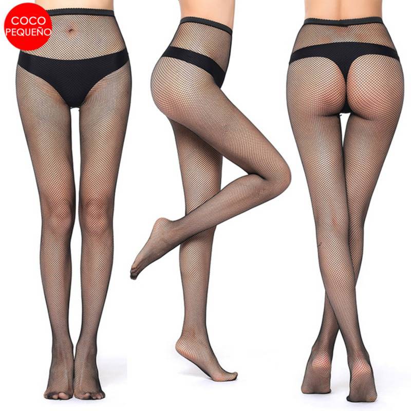 PANTY MEDIA MUJER DE MALLA LENCERIA SEXY FINA BABY DOLL - PEQUEÑO - 2
