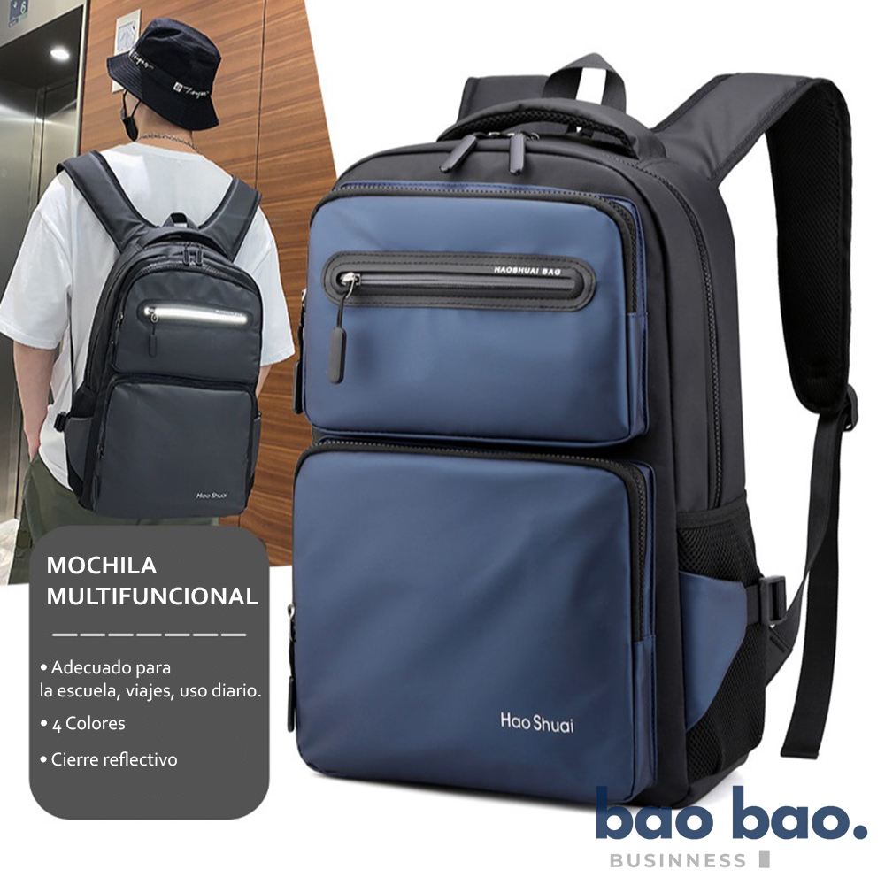 MOCHILA PARA LAPTOP HOMBRE MOCHILA IMPERMEABLE JUVENIL CASUAL MODA - 1