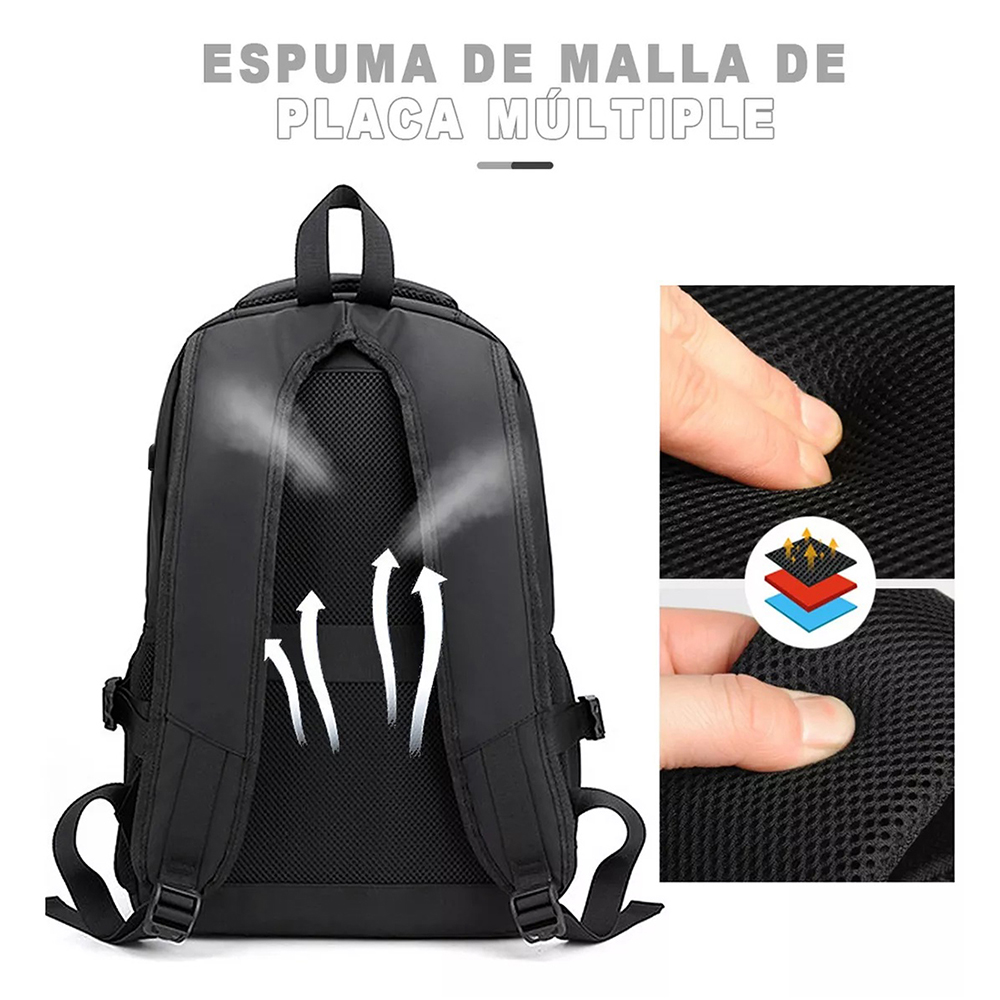 MOCHILA PARA LAPTOP HOMBRE MOCHILA IMPERMEABLE JUVENIL CASUAL MODA - 5