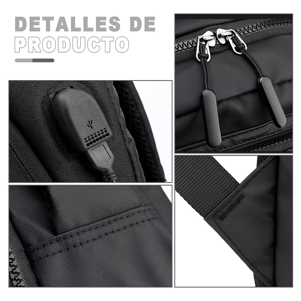 MOCHILA PARA LAPTOP HOMBRE MOCHILA IMPERMEABLE JUVENIL CASUAL MODA - 5