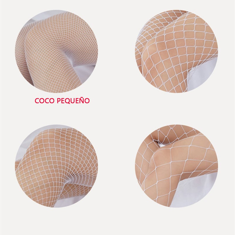 PANTY MEDIA MUJER DE MALLA LENCERIA SEXY FINA BABY DOLL - PEQUEÑO - 2
