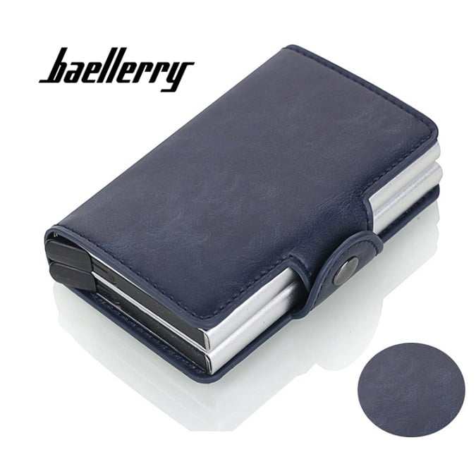 BILLETERA TARJETERO HOMBRE SISTEMA ANTIMAGNÉTICO CUERO PU PROTECCIÓN RFID 9121 - 1