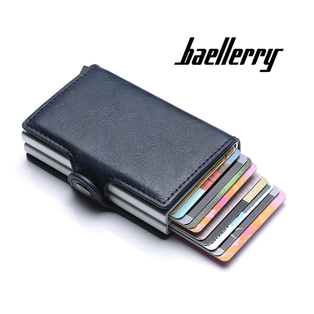 BILLETERA TARJETERO HOMBRE SISTEMA ANTIMAGNÉTICO CUERO PU PROTECCIÓN RFID 9121 - 2